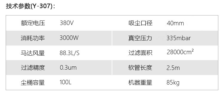 御衛(wèi)仕380v工業(yè)吸塵器Y-307