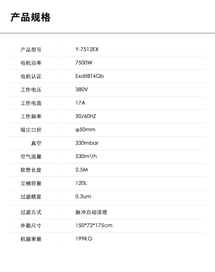 御衛(wèi)仕大功率防爆吸塵器Y-7512EX